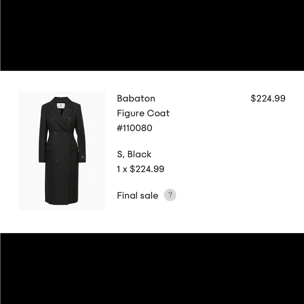 Babaton Black Figure Coat